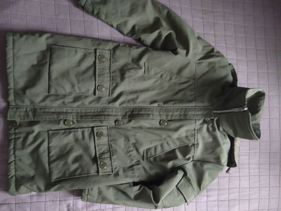 Zimowa kurtka parka z kieszeniami, suwak YKK r. M