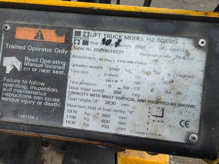 Wózek widłowy Hyster H2.00XMS Sprawny