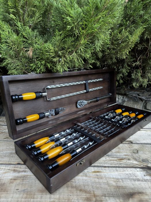 Набор Шампуров,Шампура в деревянном Кейсе.Люкс качество.Производитель