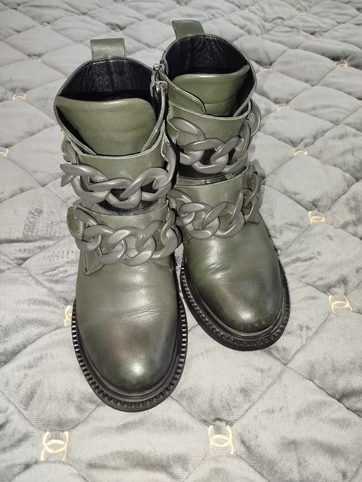 Ботінки жіночі шкіряні  aquamarine,