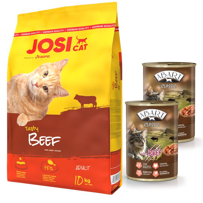 JOSERA JosiCat Tasty Beef 10kg + 2x Abart beef 415g