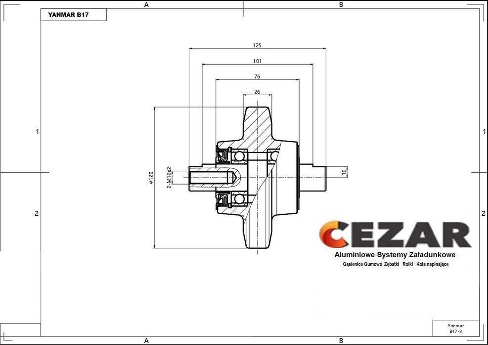 Rolka jezdna Yanmar B15, B15EX, B17, B17EX