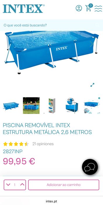 Piscina Intex como NOVA (2.60mt x 1.60mt) - 2282Lt64309794556419121