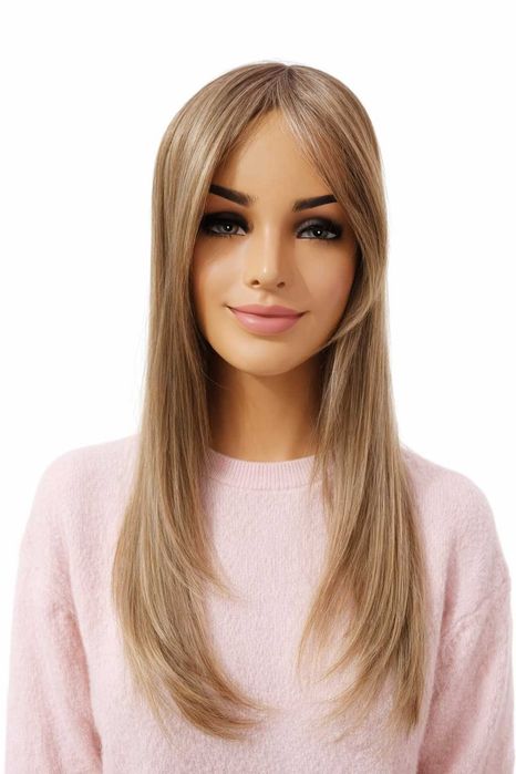 Długi topper z grzywką , dopinka maskująca , tupet Best Lukrecja sand