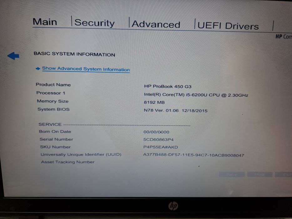 Hp 650 g3 15.6/i5-6200u/8gb на запчасти или восстановление