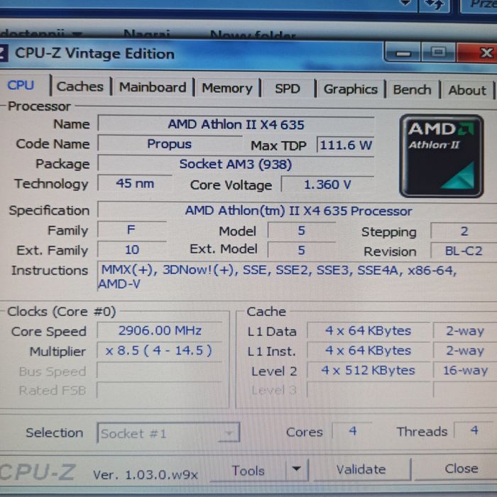 Sprawny  komputr AMD Athlon II X4 635 4x2,9GHz/RAM 6GB/HDD500