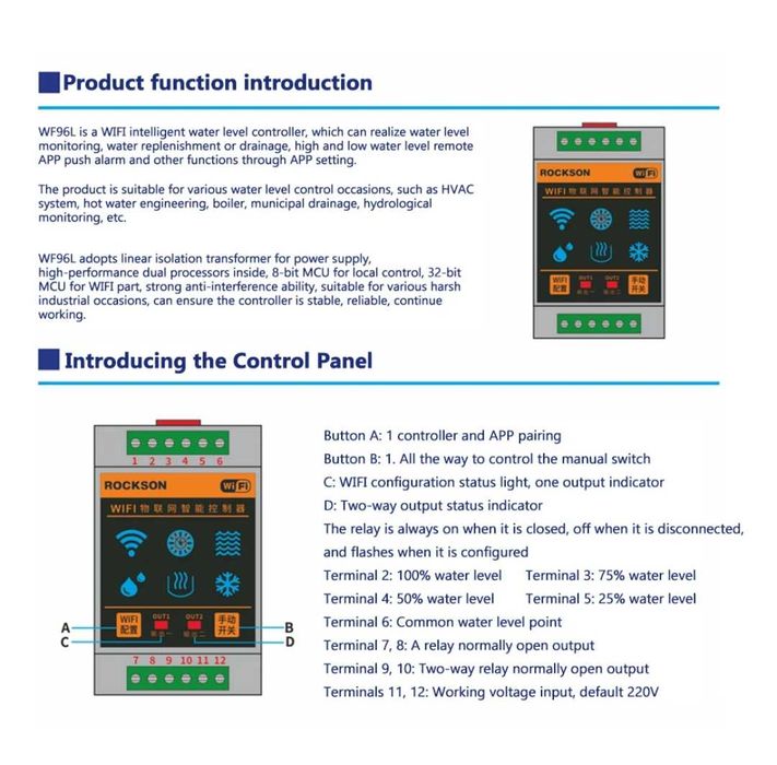 Czujnik poziomu wody cieczy Wifi Aplikacja Tuya