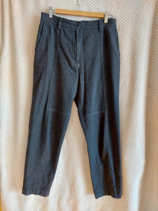 Damskie, bawełniane, ciemnoszare spodnie mom jeans. Massimo Dutti. 38.