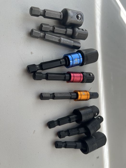 Набір 9 штук перехідників насадок адаптерів 1/4 на 1/4 3/8 1/2