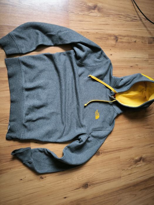 The North Face bluza męska z kapturem S ciemny szary żółty y2k