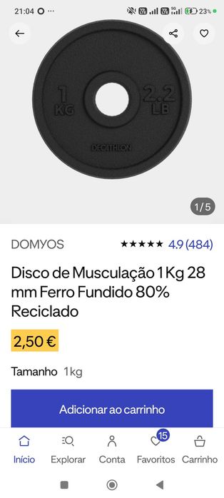Discos e barras para musculação
