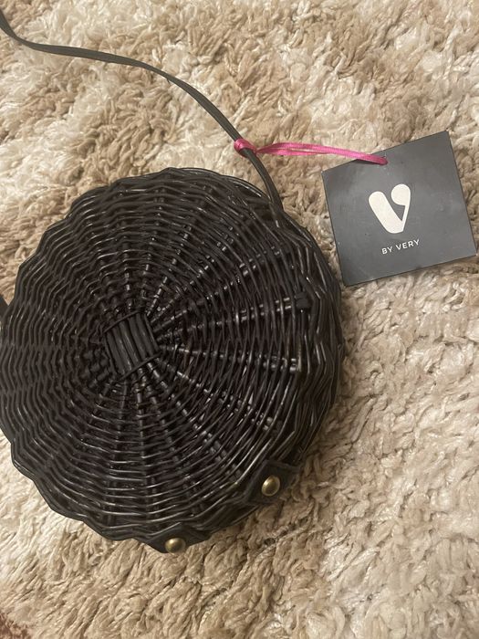 Сумка з ротангу By Very  20 см діаметр чорна