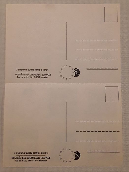 Postal duplo Europa e Código Europeu Contra o Cancro