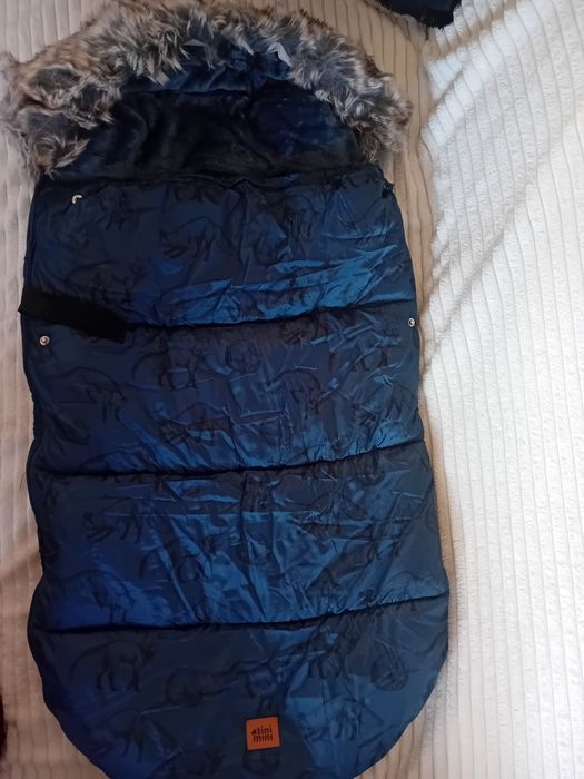 Śpiworek dziecięcy granatowy ocieplana. Nowy. Tini mini.