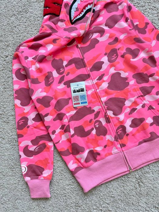 Зип худи Bape Shark Pink