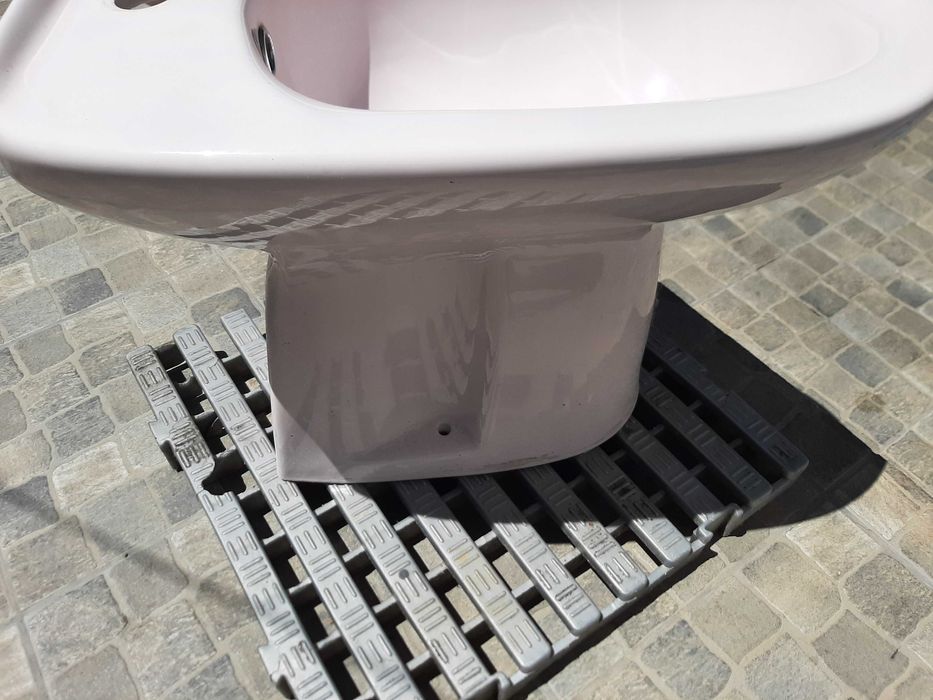 Bidé rosa "Valadares" e bidé rosa sem marca