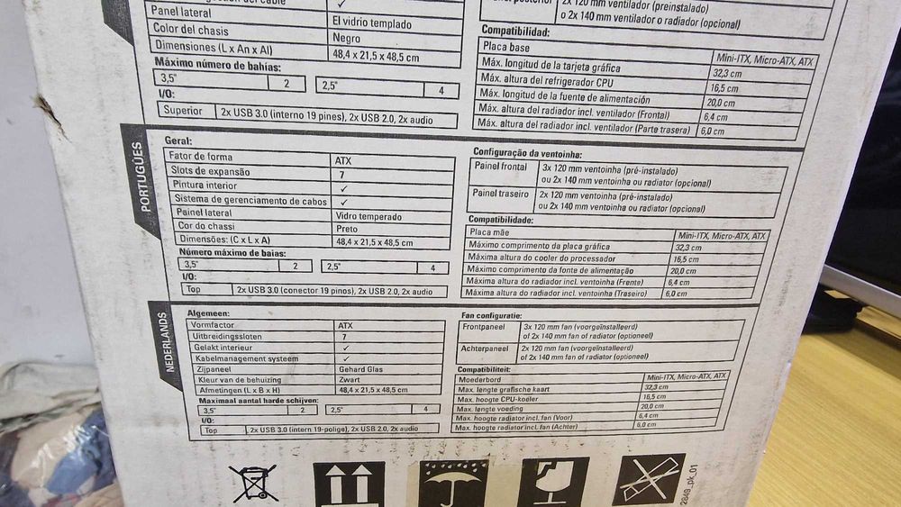 Sharkoon REV200 Vidro Temperado USB 3.1 Preta + Fonte de alimenta