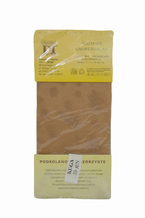 Podkolanówki wzorzyste Kinga 20 DEN uniwersalne beżowe