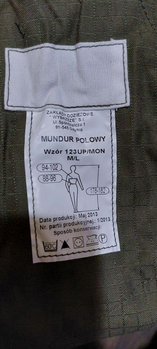 Nowy Mundur Polowy wzór 2010 wz 123 UP / MON M/L