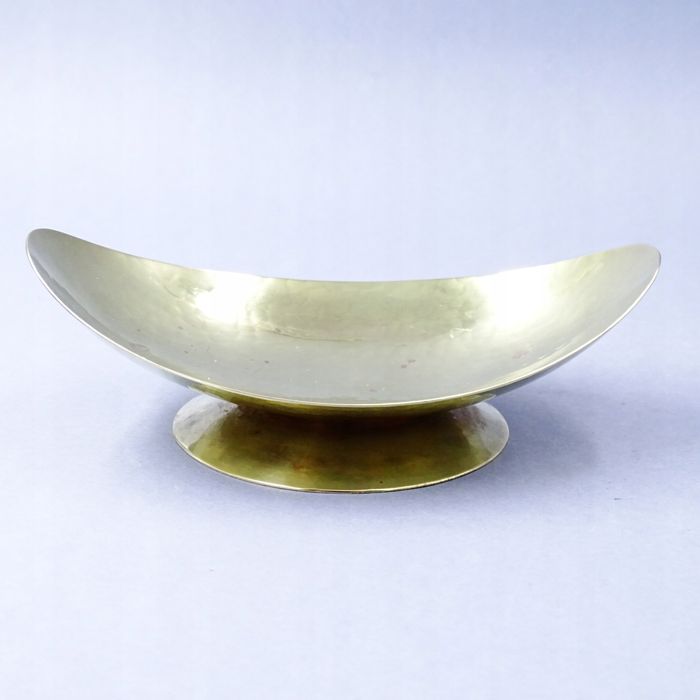 lata 60-te piękny ręcznie wykonana sygnowana miedziana patera paterka