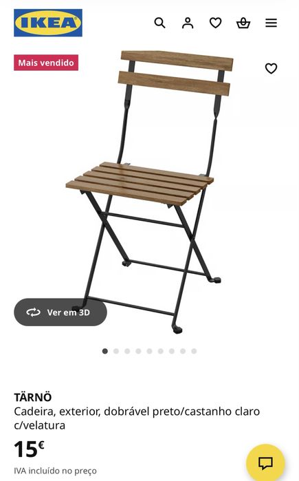 Conjunto mesa e cadeira exterior ikea