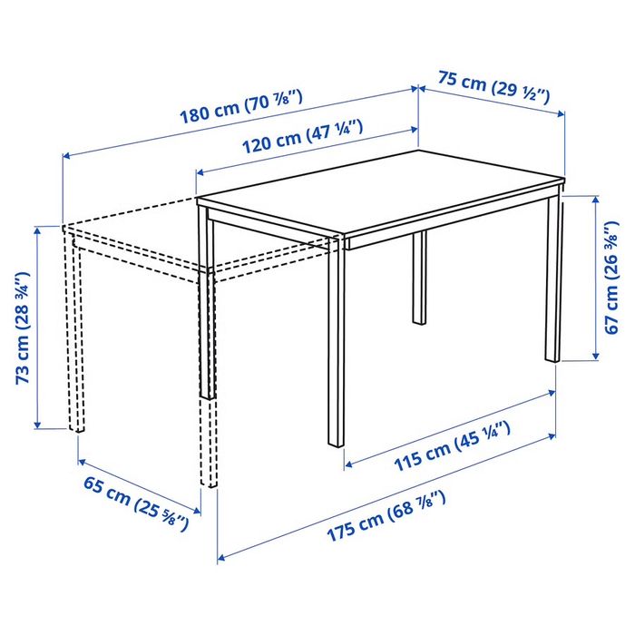 Mesa robusta extensivel IKEA Vangsta