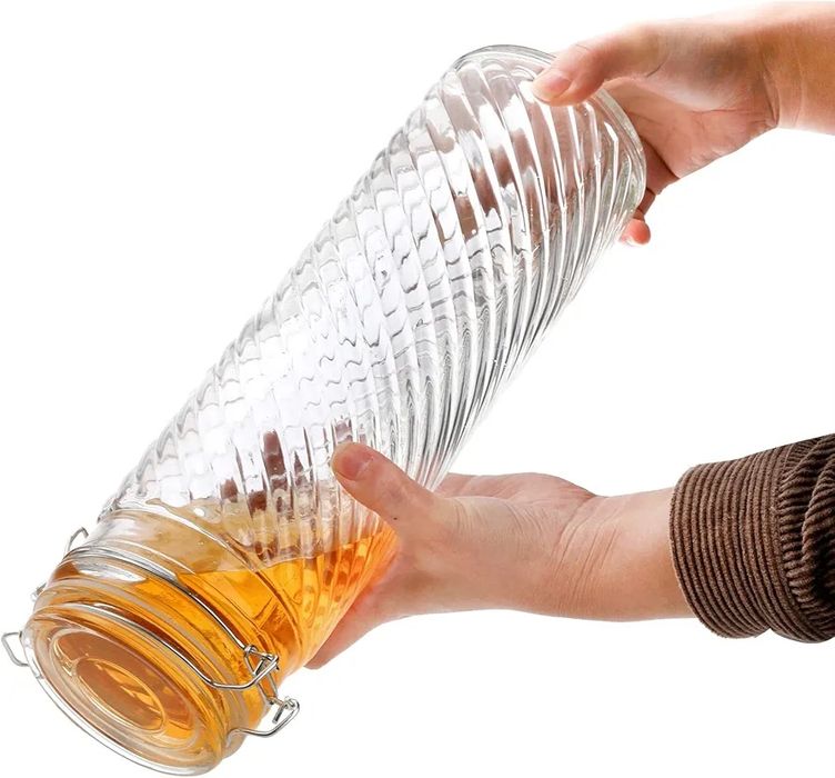 SOUJOY 2 szklane sloiki z hermetyczną pokrywką,1,7l