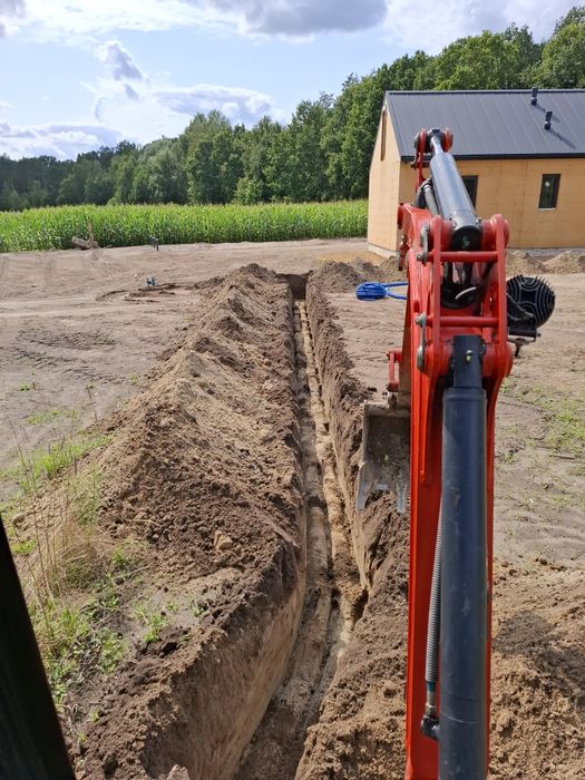 Usługi minikoparką, wozidłem budowlanym