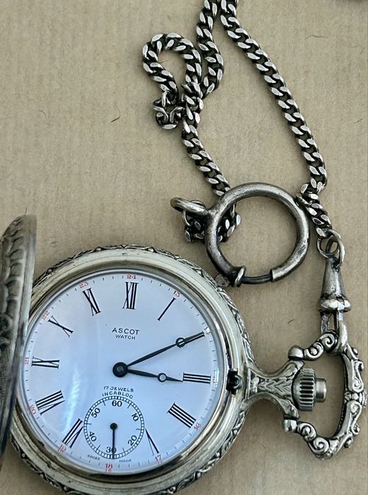 Relógio de Bolso Ascot "Hunter" – Calibre Suíço Unitas 498 – 17 Rubis