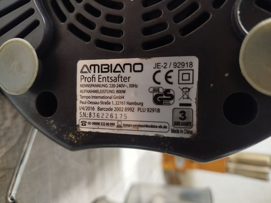 Sokowirówka szybkoobrotowa Ambiano 800 W