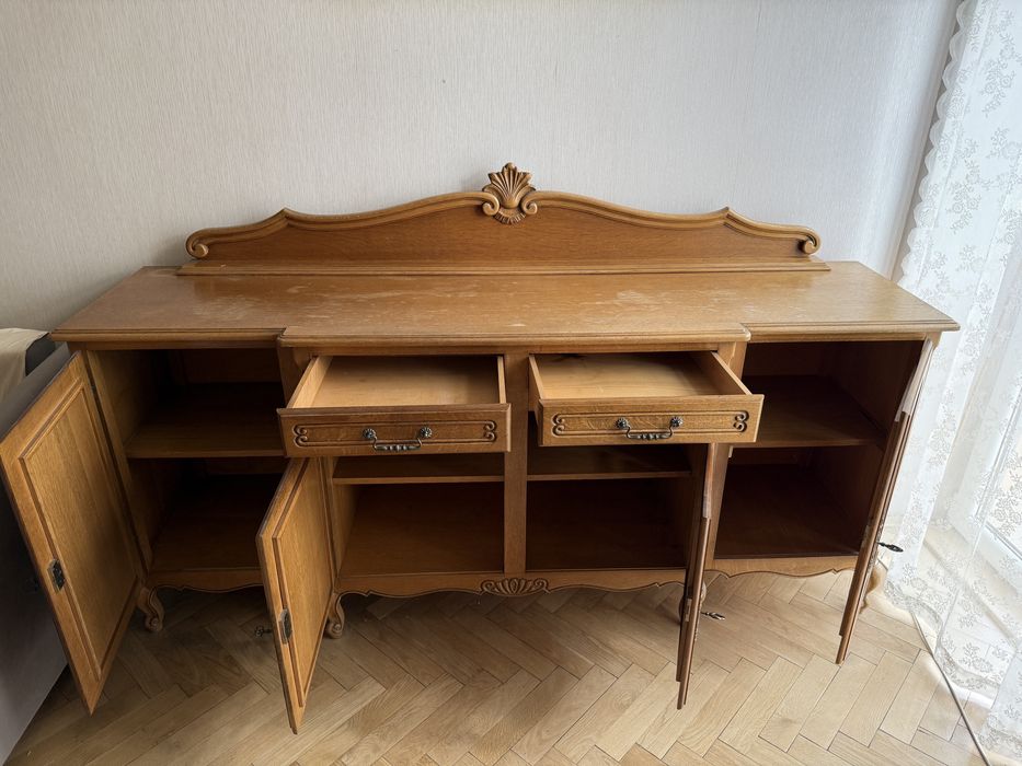 Komoda w stylu ludwikowskim drewniana dębowa vintage