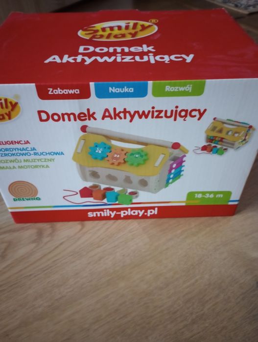 Domek drewniany sorter zegar cymbałki