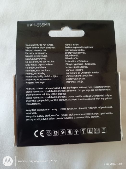 Tusz do drukarki Magenta 655 Active Jet