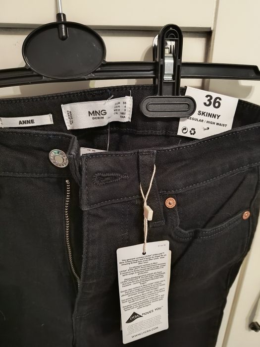 Czarne spodnie Mango S 36 nowe z metkami rurki skinny