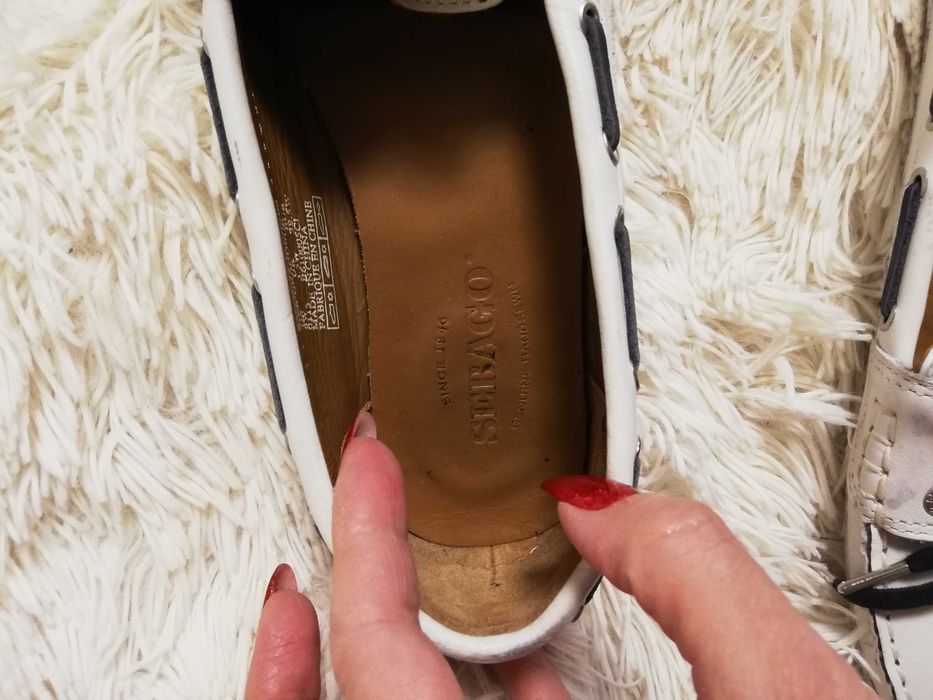 buty skórzane Sebago 38,5 białe białe mokasyny 38,5 Sebago skóra
