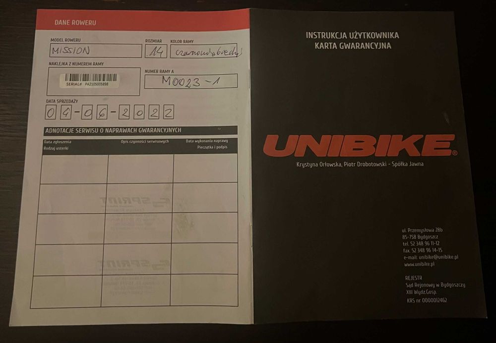 Rower UNIBIKE MISSION Koła 26 , Rama 14