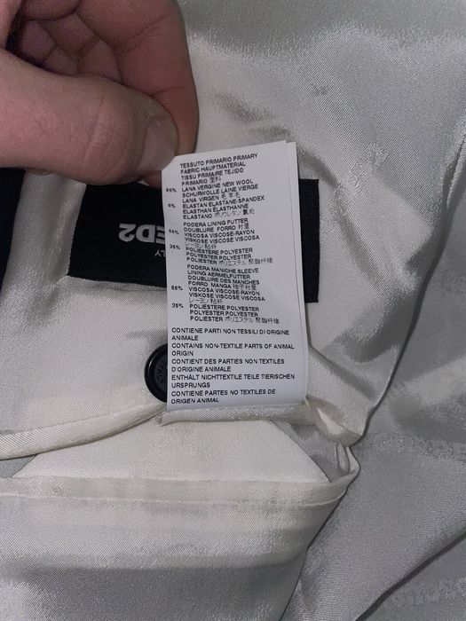 Granatowa wełniana marynarka DSQUARED2 linia Paris rozmiar 52