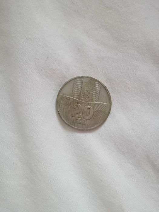 Moneta 20 zł z 1974r., kłosy.