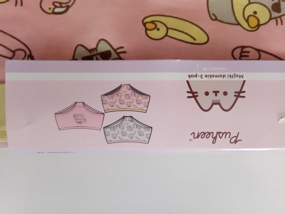 20zł taniej 3pack pastelowe majtki Pusheen L szare różowe ecru
