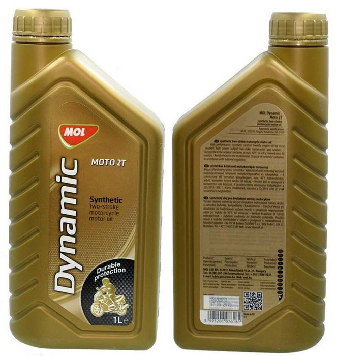 Масло для 2-х тактных двигатей Dynamic Moto 2T syntetik MOL 1л,смаз165
