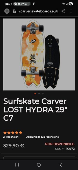Surfskate carver LOST Hydra 29" C7