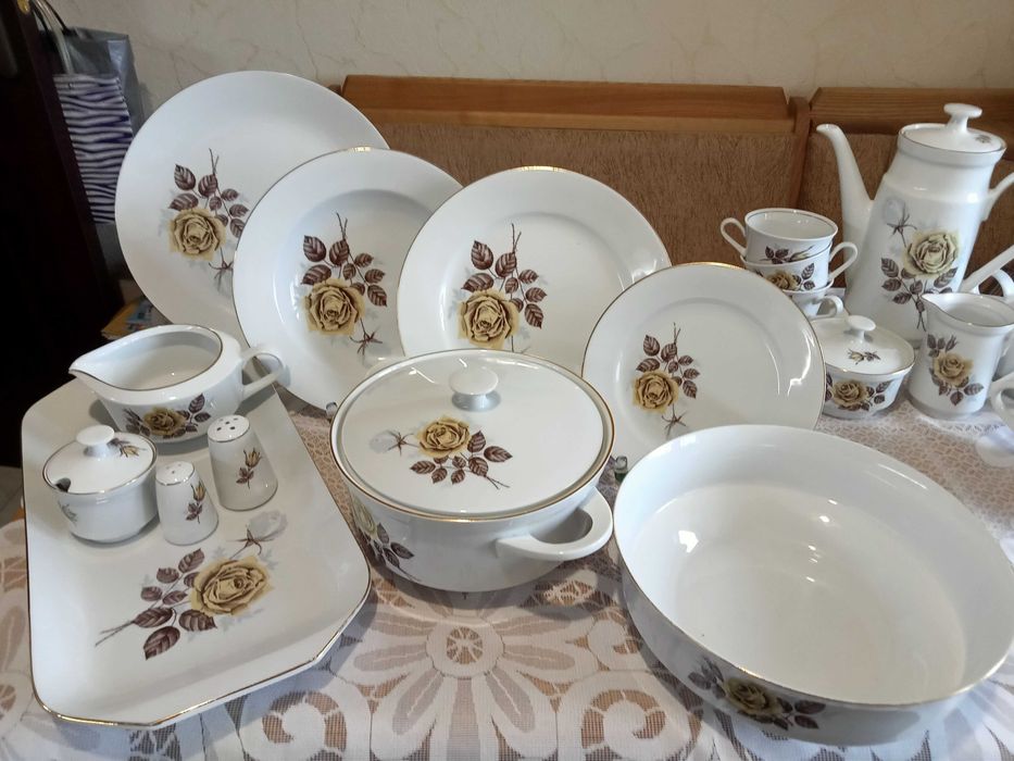 Антикварный, столовый, чайный, кофейный сервиз, KAHLA,  ГДР, 50-е г