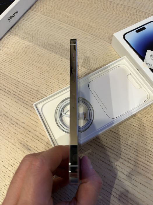 iPhone 14 Pro Max 256 GB - Silver, stan idealny, pełny komplet, nowy kabel
