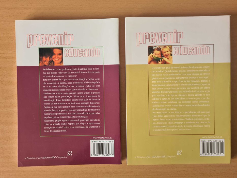 2 livros da coleção "Prevenir Educando" da McGrow-Hill