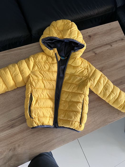 Kurtka chlopiec jesien zima 116 puchowa plus cienka pomaranczowa