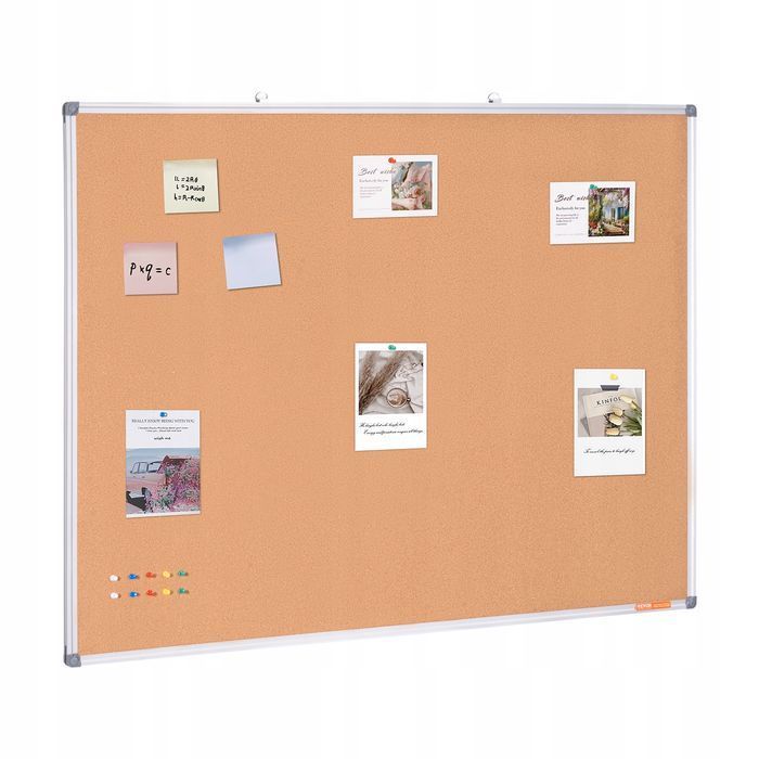 VEVOR duża tablica korkowa 120X90CM mocna rama aluminiowa na ścianę