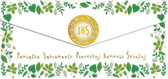 Koperta komunijna, złoty opłatek. Henry
