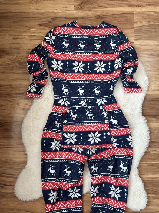 Jednoczęściowa piżama świąteczna damska z klapą z tyłu CBR rozmiar S
