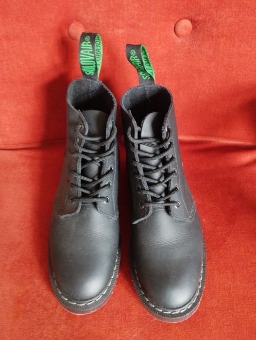 Czarne buty Solovair Black Greasy 6 Eye Astronaut Boot rozm 5 (38