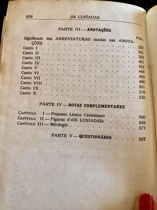 Livro “Os Lusíadas” de Camões 1977